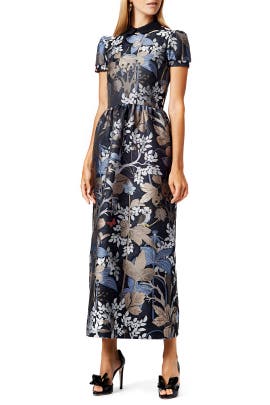 A-line Jacquard Short Sleeves General Print Polyester  Dress