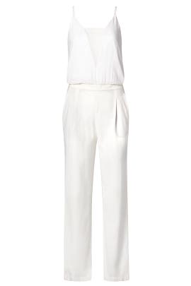 Keyhole Crepe/Polyester/Rayon/Spandex Elasticized   Waistline Square Neck Sleeveless Jumpsuit 