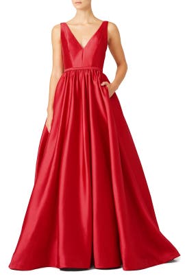 V-neck Faille/Polyester/Silk Sleeveless Mesh  Dress