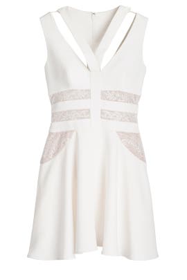 V-neck Full-Skirt Sleeveless Crepe/Polyester Open-Back  Dress