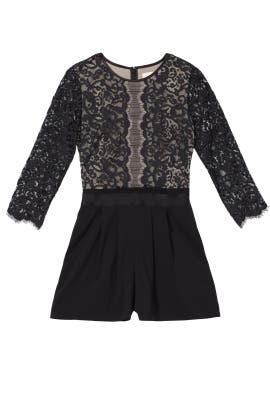 Cotton/Nylon Lace Sheer Romper 