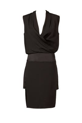 V-neck Cap Sleeves Acetate/Crepe/Nylon  Dress