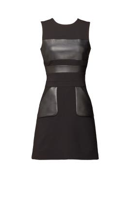 Crepe/Leather/Polyamide/Viscose Sleeveless Mini Dress 