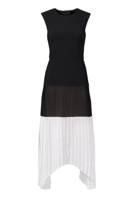 Full-Skirt Crepe/Polyester Sleeveless  Dress