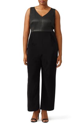 V-neck Cotton/Crepe/Metallic/Polyester Sleeveless Sheer Jumpsuit 