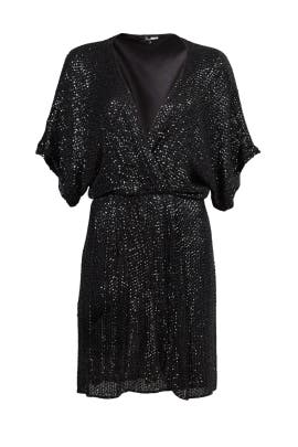 V-neck Chiffon/Viscose Beaded Sequined 3/4 Sleeves  Dress