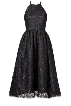 Nylon Halter Sleeveless Lace Full-Skirt  Dress