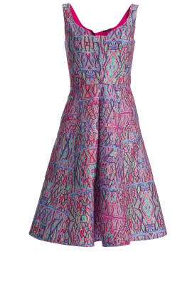 Sleeveless Sweetheart Full-Skirt Cotton/Nylon/Spandex Jacquard  Dress with a Cathedral Train 