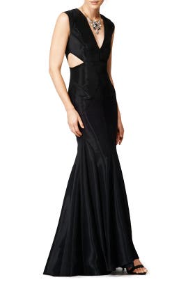 V-neck Cotton/Nylon/Polyester/Taffeta Mermaid Sleeveless Fitted Cutout  Dress