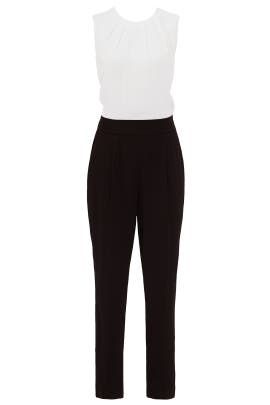 Crepe/Viscose Sleeveless Colorblocking Jumpsuit 