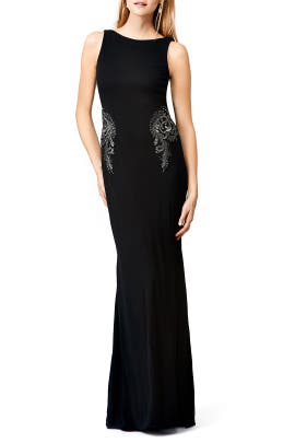 Sleeveless Fitted Applique Beaded Polyester/Viscose Bateau Neck  Dress