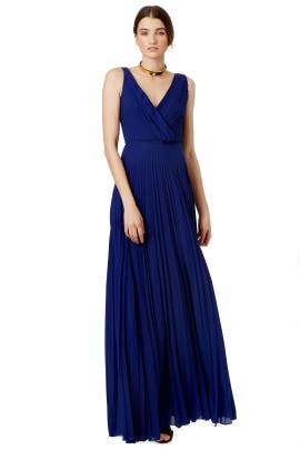 V-neck Sleeveless Chiffon/Polyester Full-Skirt Pleated  Dress