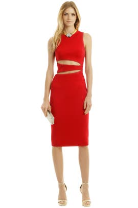 Keyhole Elastane/Nylon/Silk Sleeveless  Dress