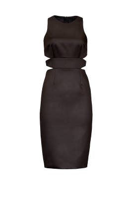 Sleeveless Sheath Cotton/Faille/Silk/Wool Cutout Scoop Neck  Dress