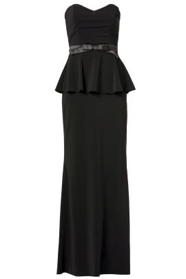 Strapless Sweetheart  Peplum Fitted Crepe/Polyester/Spandex  Dress With a Bow(s)