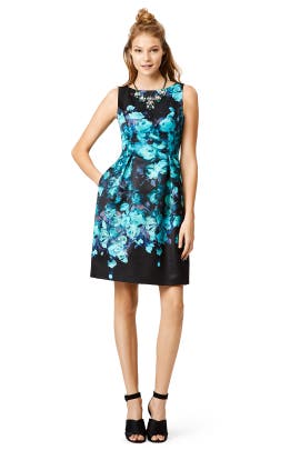 Full-Skirt Polyester/Satin/Silk Sleeveless Floral Print  Dress