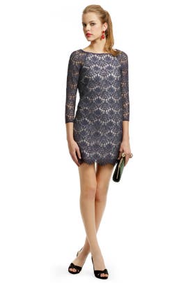 Bateau Neck 3/4 Sleeves Acetate/Cotton/Nylon/Rayon/Silk Shift Lace  Dress