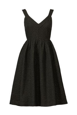 V-neck Jacquard Sleeveless Polyester Full-Skirt  Dress