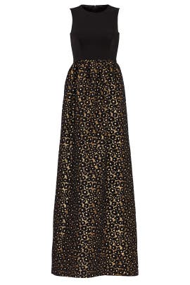 Sleeveless Cotton/Polyester/Spandex/Viscose Jacquard Full-Skirt  Dress