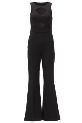 Sleeveless Cotton/Elastane/Polyester/Ponte/Viscose Cutout Jumpsuit 