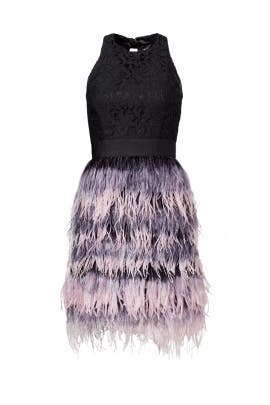 Sleeveless Fitted Feathers Lace Cotton/Nylon/Polyester  Dress With a Ribbon 