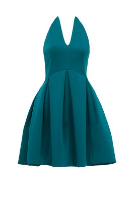 Halter Sleeveless Full-Skirt Acetate/Crepe/Polyester/Triacetate  Dress