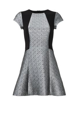 Full-Skirt Short Sleeves Crepe/Polyester  Dress