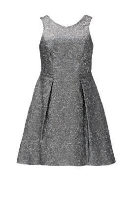 Open-Back Jacquard Sleeveless Acrylic/Elastane/Nylon/Polyester Full-Skirt  Dress