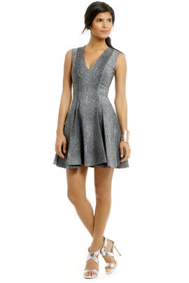 A-line V-neck Leather Sleeveless General Print  Dress