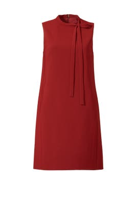 Shift Sleeveless Acetate/Crepe/Polyester/Triacetate   Dress With a Bow(s)