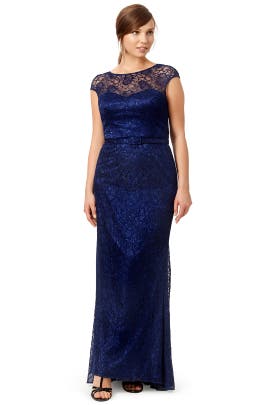 Cap Sleeves Metallic/Polyester Fitted Illusion Lace  Dress