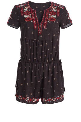 V-neck Cotton/Rayon Short Sleeves Romper 