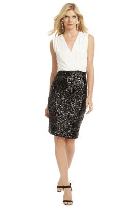 V-neck Jersey/Nylon/Polyester/Viscose Sleeveless Sequined  Dress