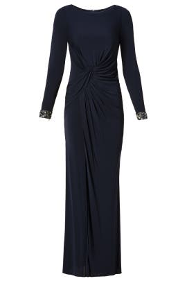 Long Sleeves Jersey Sequined Open-Back Fitted  Dress