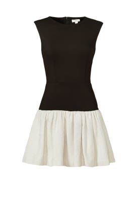 Full-Skirt Brocade/Cotton/Nylon/Ponte/Rayon/Spandex Cap Sleeves  Dress