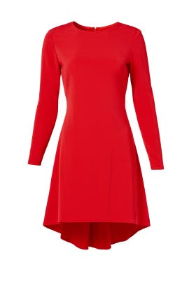 A-line Asymmetric Long Sleeves Acetate/Crepe/Polyester/Triacetate  Dress