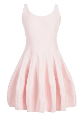 Cotton/Faille/Silk Full-Skirt Sleeveless Scoop Neck  Dress
