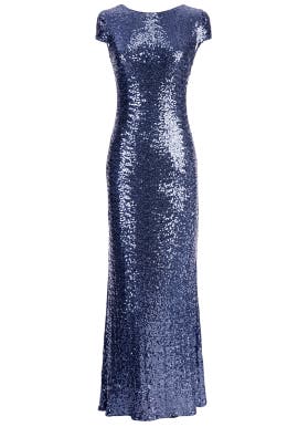 Cap Sleeves Crepe/Nylon Cowl Neck Full-Skirt Evening Dress 