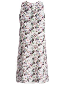 Floral Print Sleeveless Chiffon/Silk Shift Open-Back  Dress