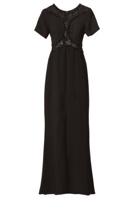 Short Sleeves Crepe/Polyester/Spandex Scoop Neck Lace Beaded Mermaid  Dress