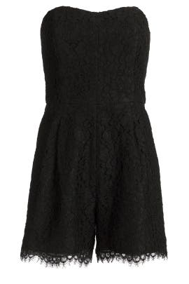 Strapless Lace Sweetheart Cotton/Nylon/Rayon Romper 