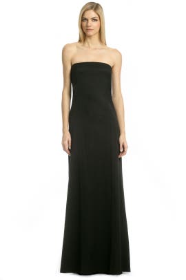 Strapless Crepe/Linen/Rayon/Spandex  Dress