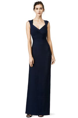 V-neck Sleeveless Slit Fitted Nylon/Rayon/Spandex Bandage Dress 