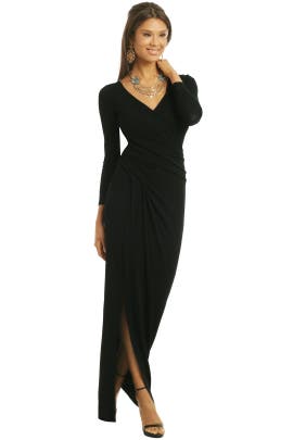 V-neck Elastane/Jersey/Rayon/Spandex Long Sleeves Fitted  Dress