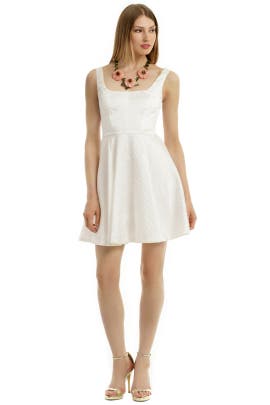 Jacquard Acetate/Acrylic Square Neck Sleeveless Full-Skirt  Dress