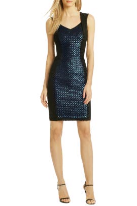 Acrylic/Polyester/Ponte Sleeveless Sweetheart Sequined  Dress