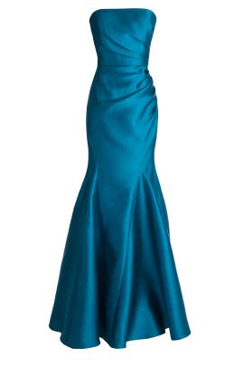 Strapless Full-Skirt Crepe/Polyester  Dress