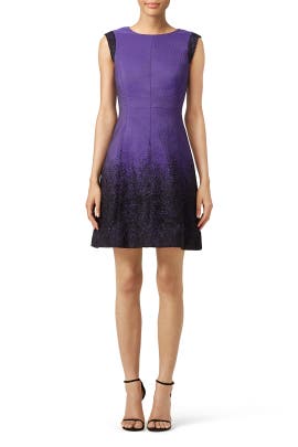 A-line Cap Sleeves Nylon/Polyester Jacquard  Dress