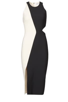 Crepe/Elastane/Polyester/Viscose Fitted Slit Cutout Sleeveless  Dress