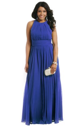 Sleeveless Crinkled Ruched Chiffon/Polyester Full-Skirt  Dress